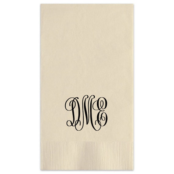 Personalized Monogram Hand Paper Guest Towels Towel Napkins