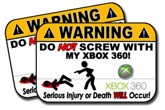 Xbox 360 2 Pack of Window Decals / Warning Sign Stickers Are Perfect ...