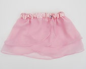 Girls Light Pink Heart Ballet Skirt - Dancewear - Ice Skating Skirt - Toddlers Ballet Skirt - Childs Ballet Skirt - Faux Wrap Skirt - Tutu
