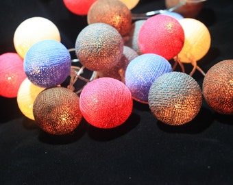 35 Bulbs Mix color set 1 - Cotton Ball String Lights for Home Decoration,Wedding,Party,Bedroom,Patio and De
