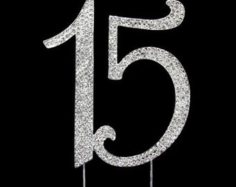 Download Number "15" Rhinestone Cake Topper