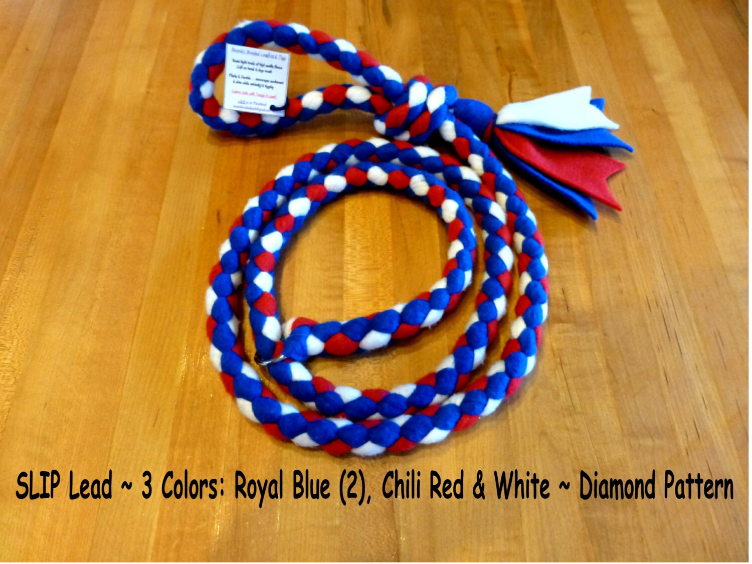 SLIP LEAD Fleece Braided Dog Leash... Flashy Durable
