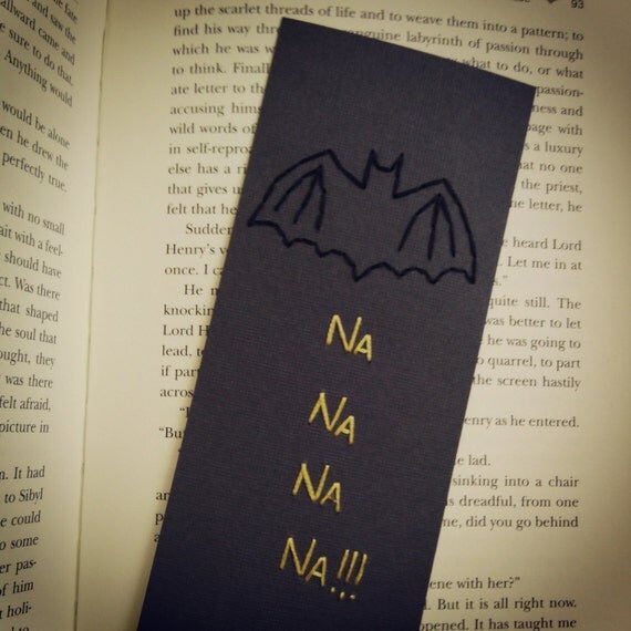 Embroidered Retro Batman Bookmark Handmade Batman Gift