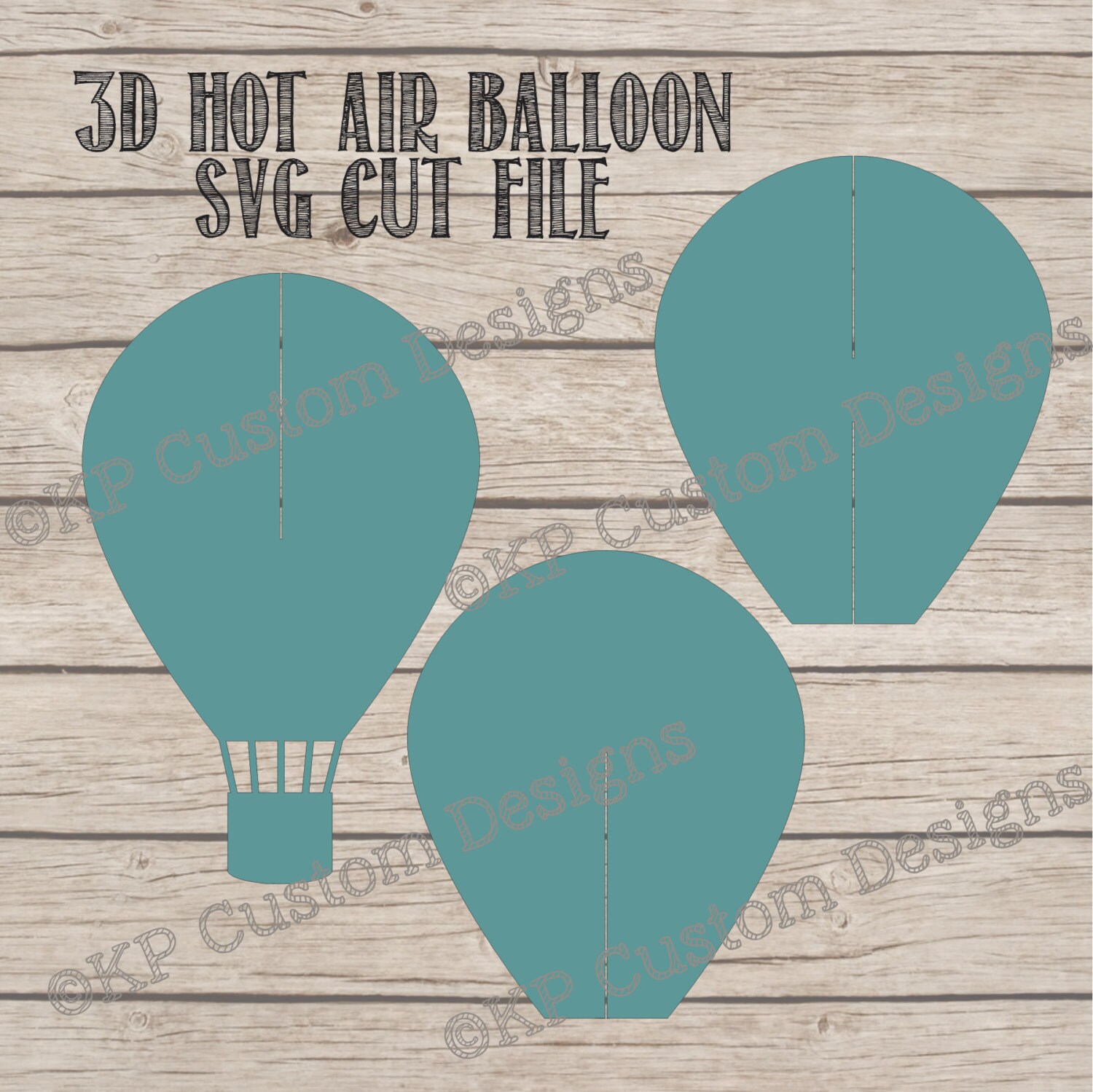 3D Hot Air Balloon Cut File SVG Personal Use Only