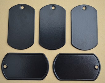 Blank Black Dog Tags Dogtag Military Dog Tag Stainless Steel Rolled Edge Army Style Party Favor Emboss or Engrave