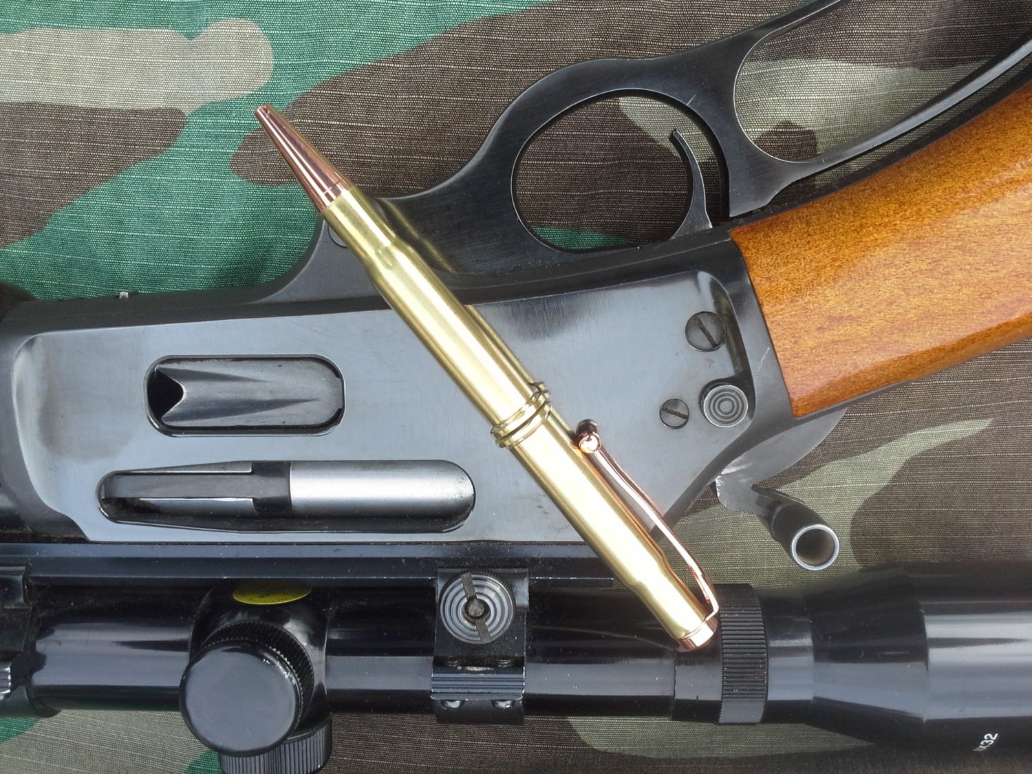 Bullet pen 3030 caliber brass rifle cartridge....... Free