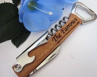 Personalized Wedding Gift for, Couples Wine Bottle Opener, his and hers, Anniversary, Customizable Initials, Wedding Engagement Gift Idea