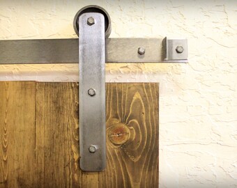 industrial brushed steel sliding barn door hardware rustic 100% stell made in usa
