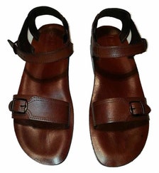 Cuir marron sandales Flip-flop biblique JÃ©sus hommes chaussures ...