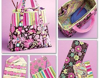 McCall's Sewing Pattern M5722 Satchel, Circular Knitting Needle Organizer and Pouch