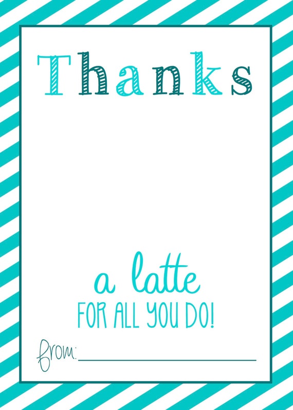 Thanks A Latte Card Template