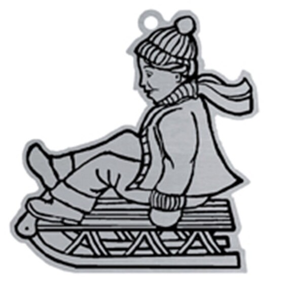 Woodbury Pewter Christmas Child on Sled Handcrafted Ornament