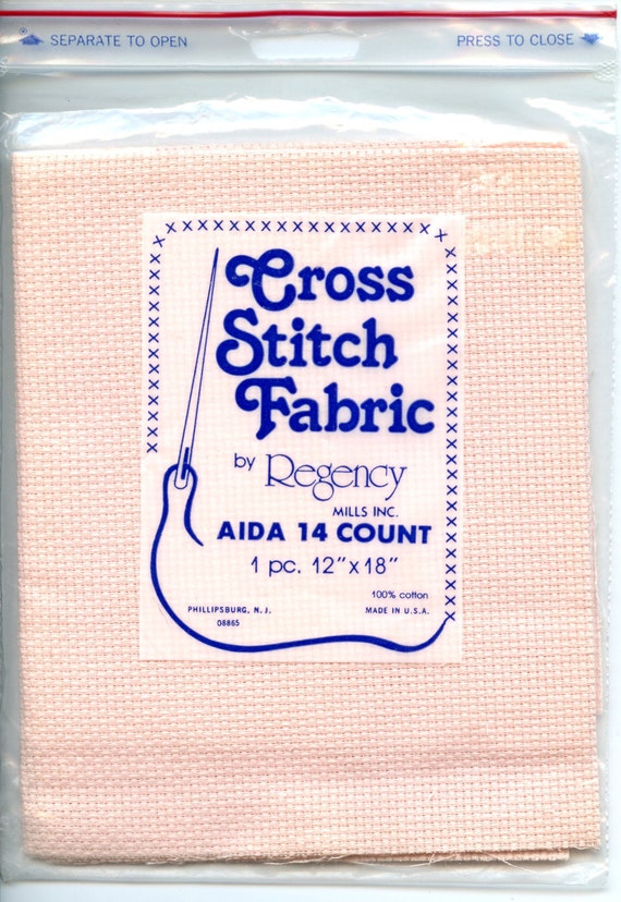 Light Pink Aida 14 Count Cross Stitch Fabric 1pc