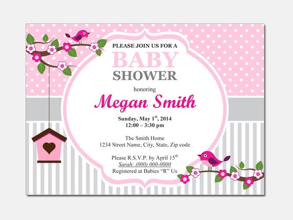 Birds Baby Shower Invitation DIY Printable by DesignTemplates