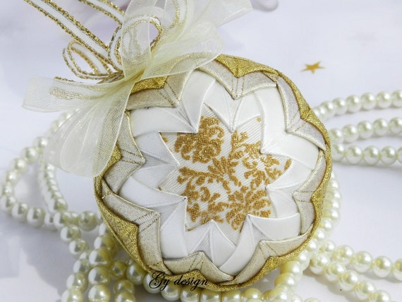 items similar to gold christmas ornament fabric christmas ornaments quilted ornaments ball items similar to gold christmas ornament fabric christmas ornaments quilted ornaments ball