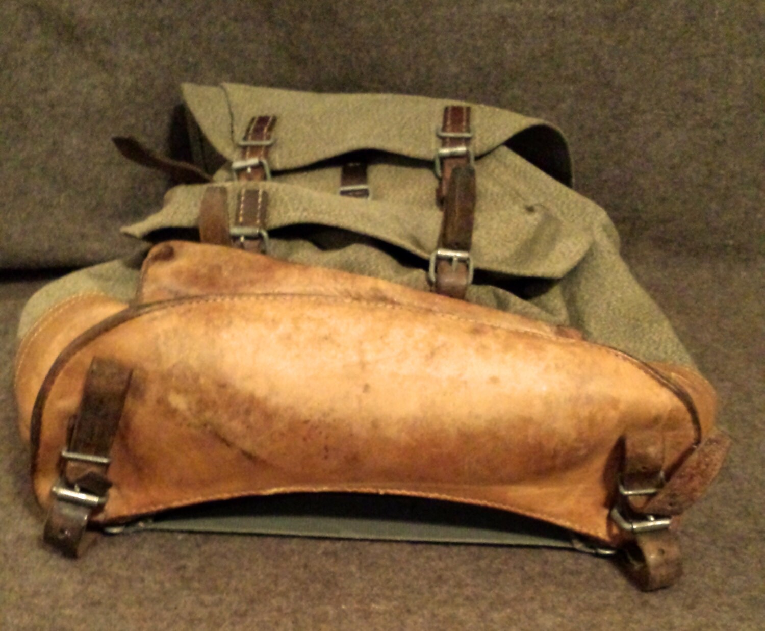 1965 Swiss Army Rucksack Vintage Military Salt & Pepper