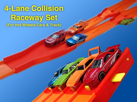 4 Lane Collision Raceway Set For Hot Wheels Cars And Track 3954