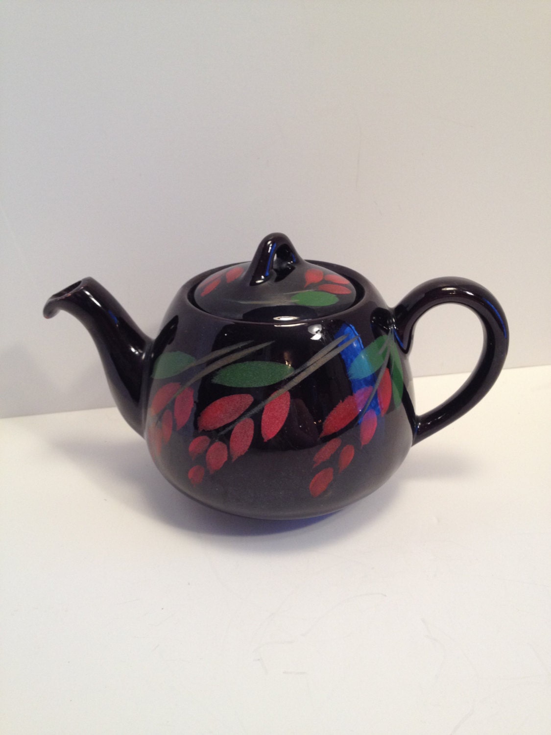 Art Pottery Teapot by Royal Canadian, Hamilton Ontario, Hand Painted