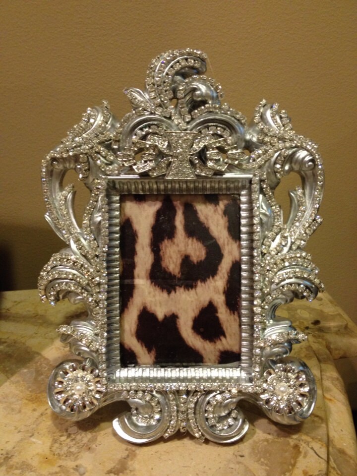 Rhinestone picture frame by HOMEOFTHERHINESTONE on Etsy