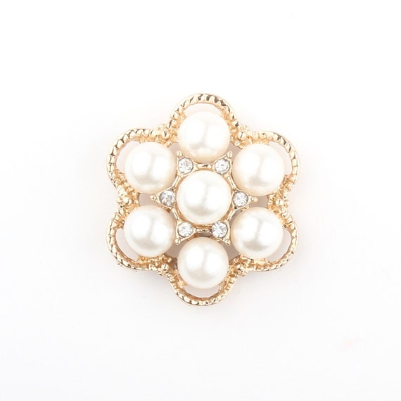 10pcs Pearl Flatback Button Embellishment by goodayworkshop