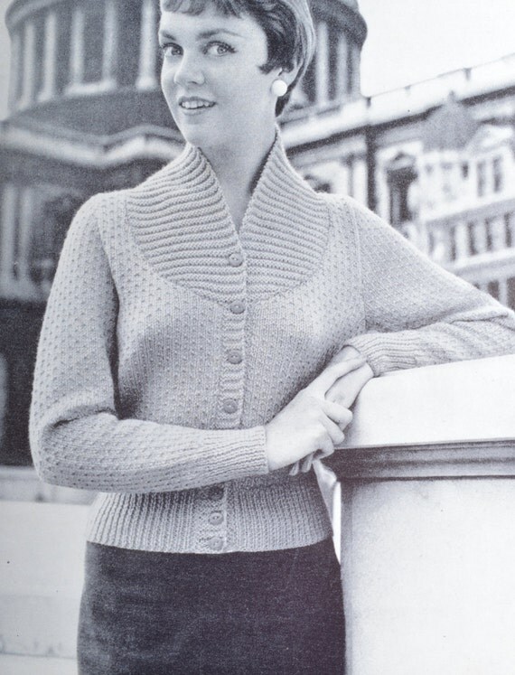 Vintage knitting pattern three cardigan jacket sweater from
