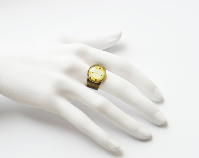 ART Ring, brass, glass, retro and vintage