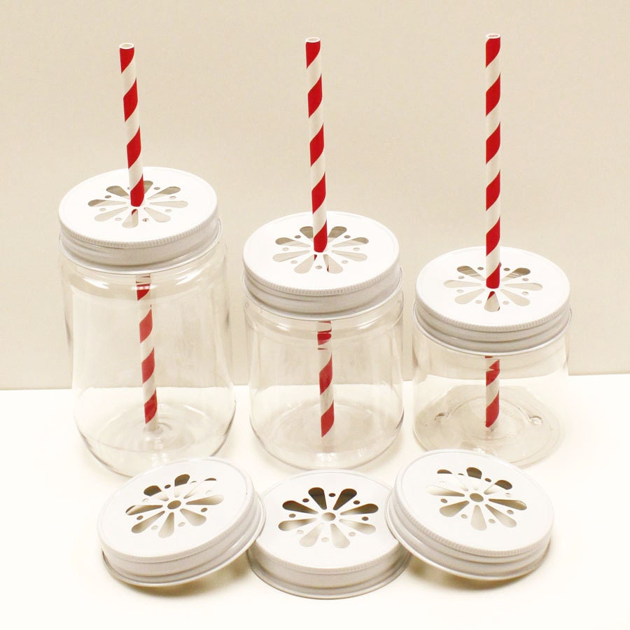 Plastic Mason Jars 20 Plastic Mason Jars & Daisy by RoadSideChick