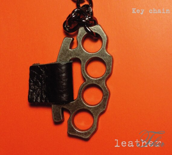 BRASS KNUCKLES Unique key chains by TherLeather on Etsy