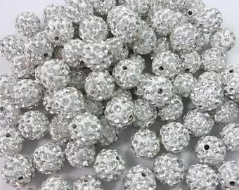 50 10mm Pave Rhinestone Shamballa Beads Disco Balls Beads Shamballa Jewelry Shamballa Bracelet