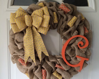 20'' You Choose Burlap Wreath, Year Round Burlap Wreath, Fall Wreath, Burlap Fall Wreaths, Christmas Wreaths