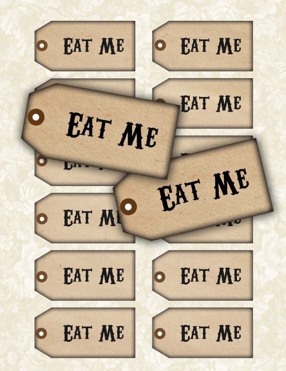 Eat Me Tags No1 Digital Collage Sheet Printable Download