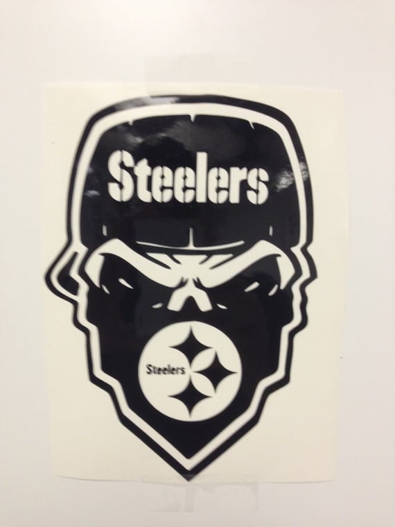Pittsburgh Steelers Skull Decal free shipping