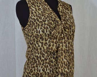 Leopard Dressy Sheer Blouse