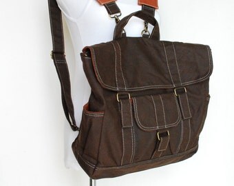 Sale SALE SALE 30% - Glen, Waxed Dark Brown, Camera Backpack Convertible + Insert/ Backpack/ Waxed Canvas Backpack / DSLR Bag