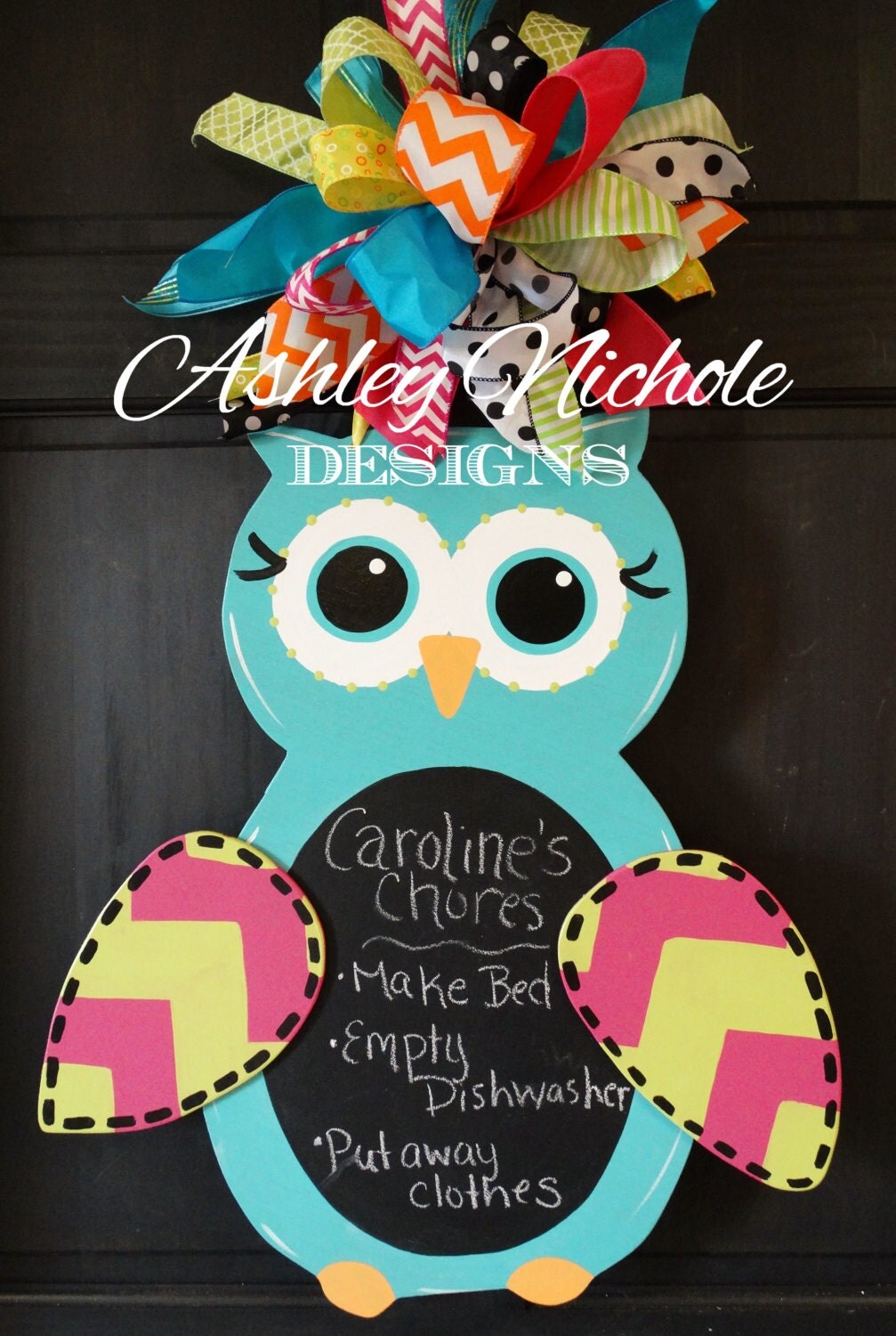 Chalkboard Owl Door Hanger Door Decoration