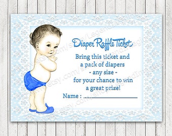 Diaper Raffle Ticket, Boys Diaper Raffle
