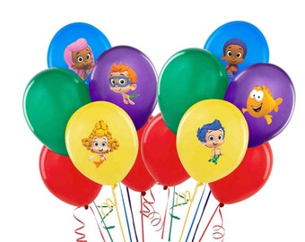 Decoraciones fiestas globo o mantel pegatinas equipo Umizoomi burbuja lebistes o pata Adheshive auto Favor fiesta globo calcomanías