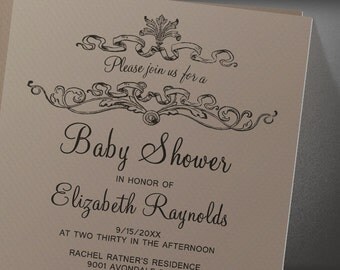 brown baby shower invites