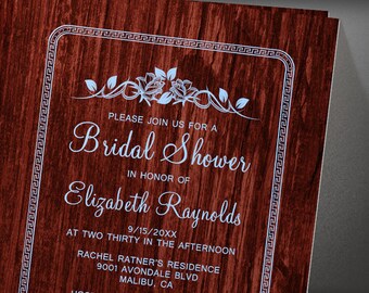 Blue Vintage Barn Wood Bridal Shower invites