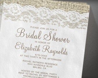 Brown Bridal Shower invites