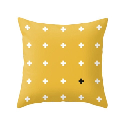 Yellow Swiss cross Cross pillow cover yellow crosses pillow