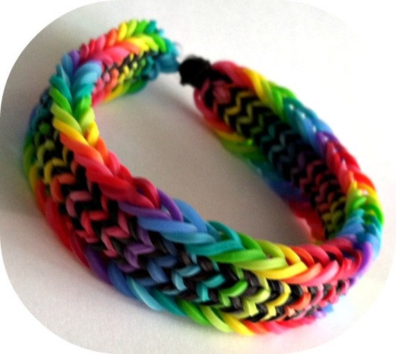 Rainbow Rubber Band Bracelet Support Cause by CustomBandBracelets
