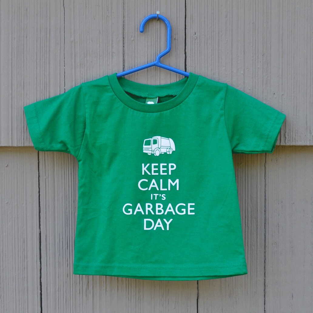 Toddler TshirtKeep Calm It's Garbage Day in Kelly Green