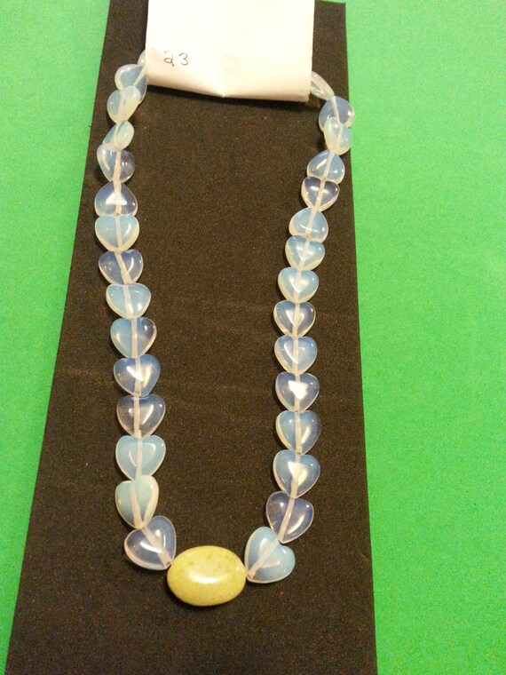 Sri Lanka Heart Moonstone Bead Necklace W/Lemon by MadeByMargPlus