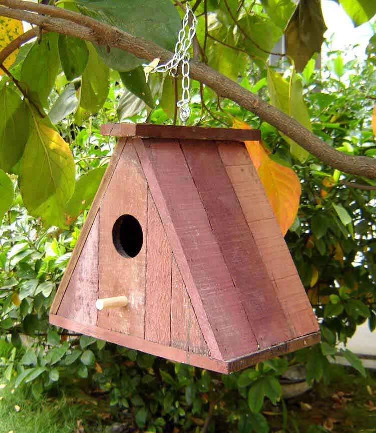 triangle french oak wood bird house 8w x 9h triangle french oak wood bird house 8w x 9h