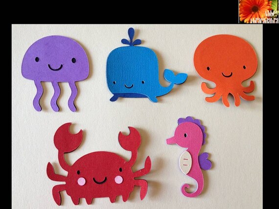 Items similar to Sea Creature Paper Cut Outs on Etsy