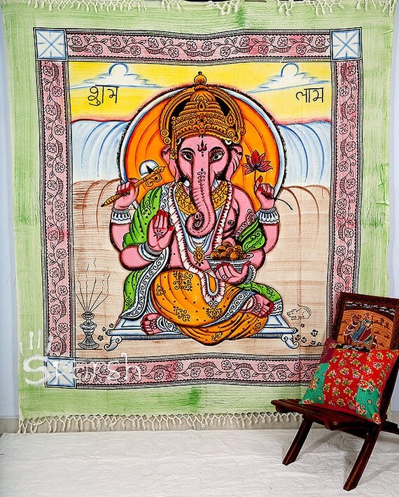 Lord Ganesha TapestryHippie TapestryHippie Boho Wall by Sparshh