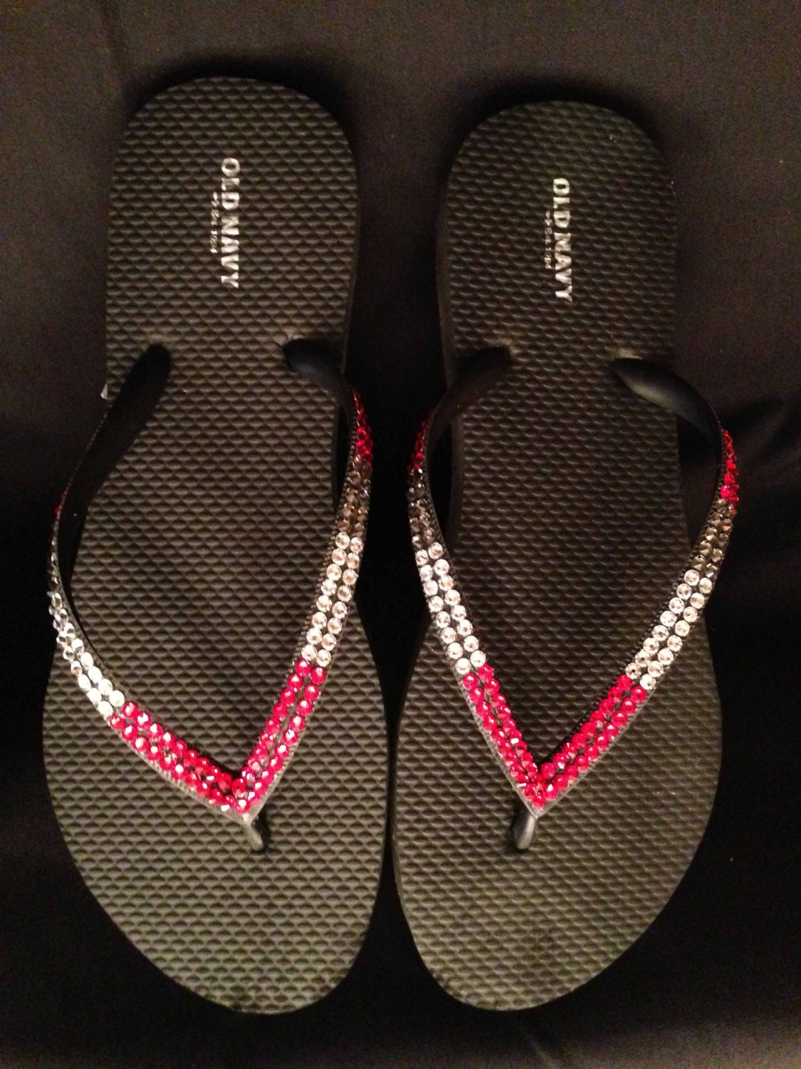 red tape dark grey flip flops