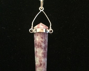 Lepidolite Necklace - Lepidolite Pendant - healing crystal necklace - healing necklace - gemstone necklace - crystal point pendant