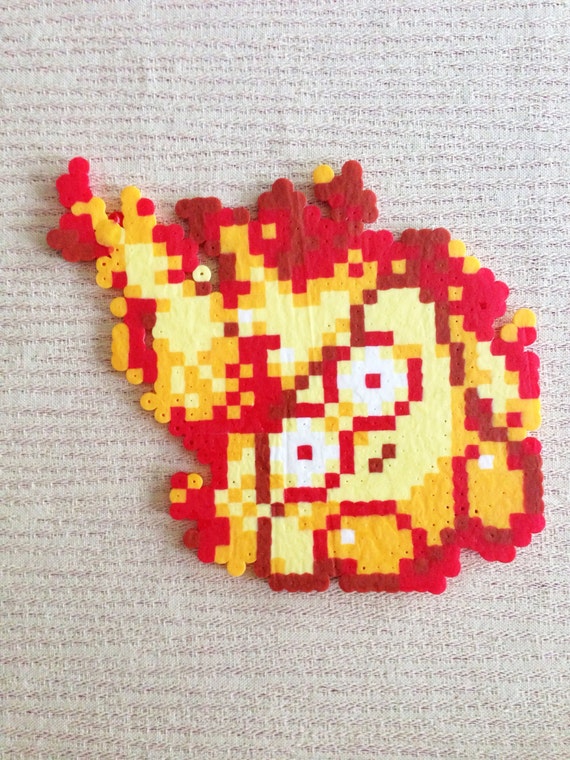 Items Similar To Kirby On Fire Bead Sprite On Etsy